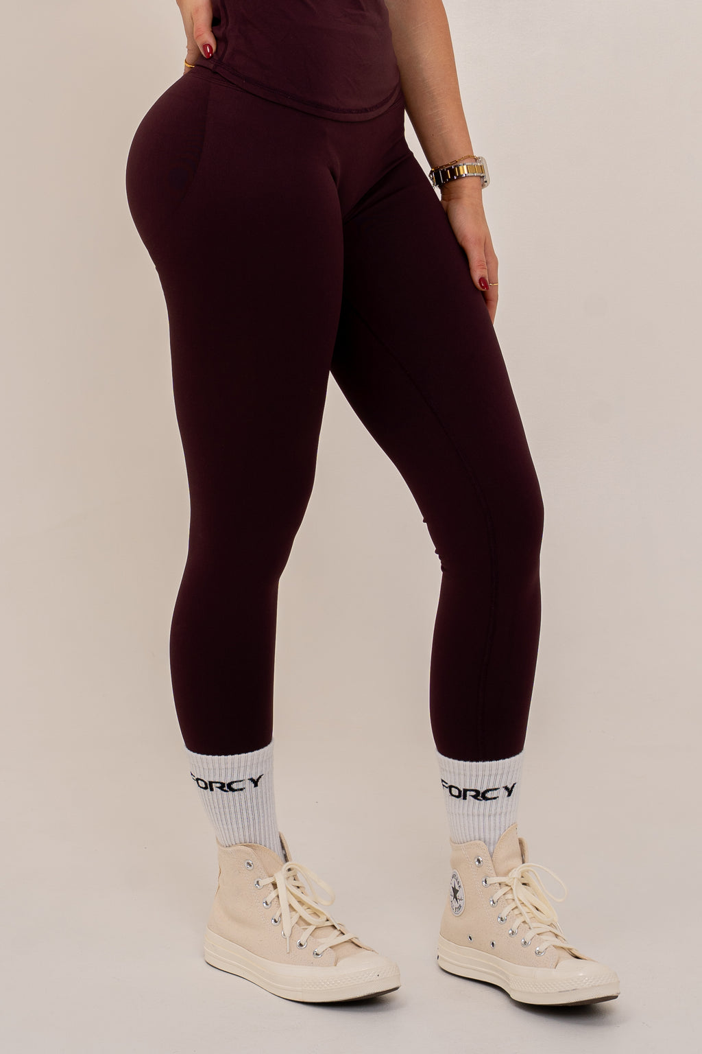 Bolt scrunch leggings - Cherry