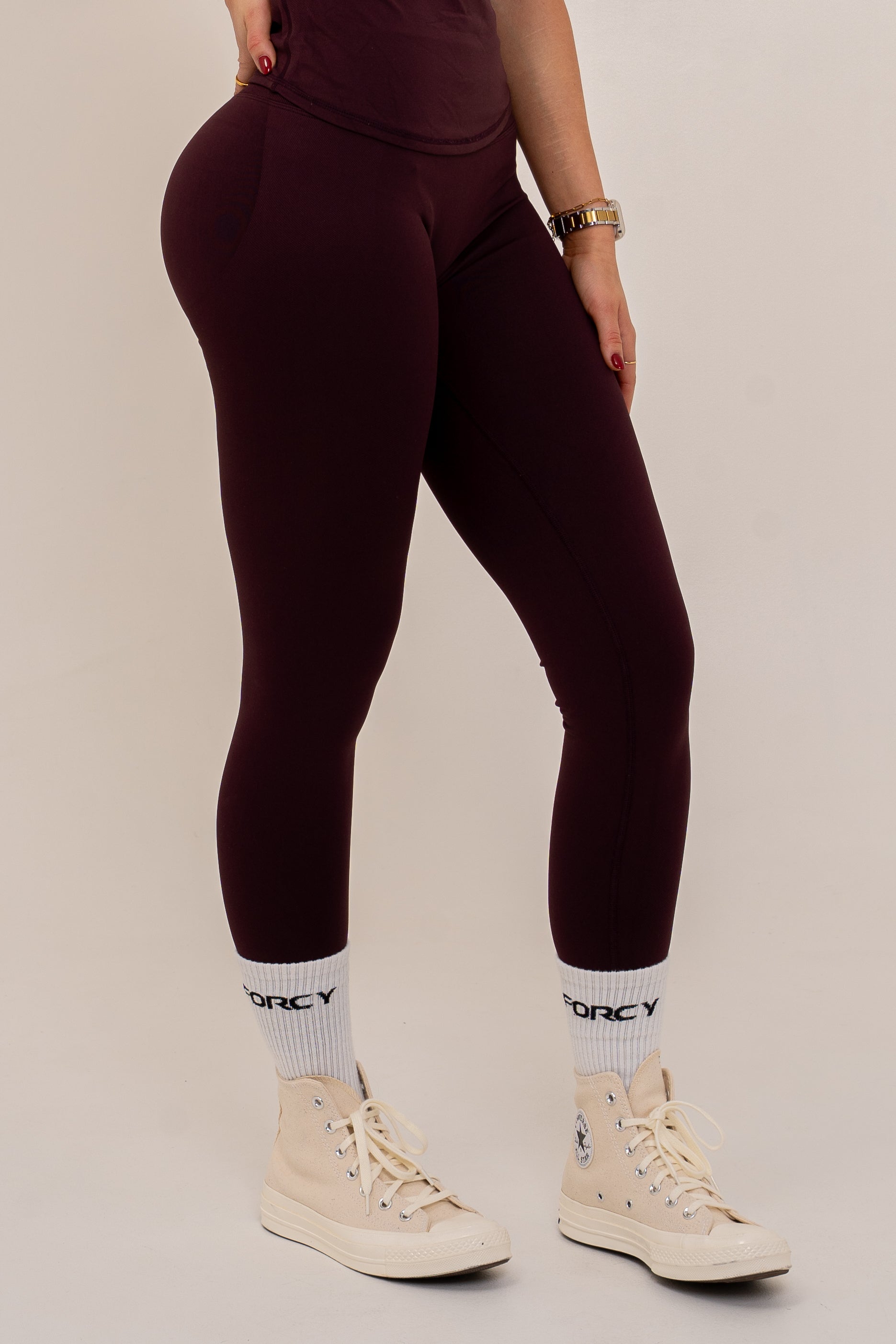 Bolt scrunch leggings - Cherry