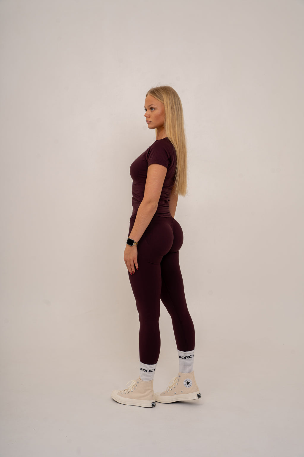 Bolt scrunch leggings - Cherry