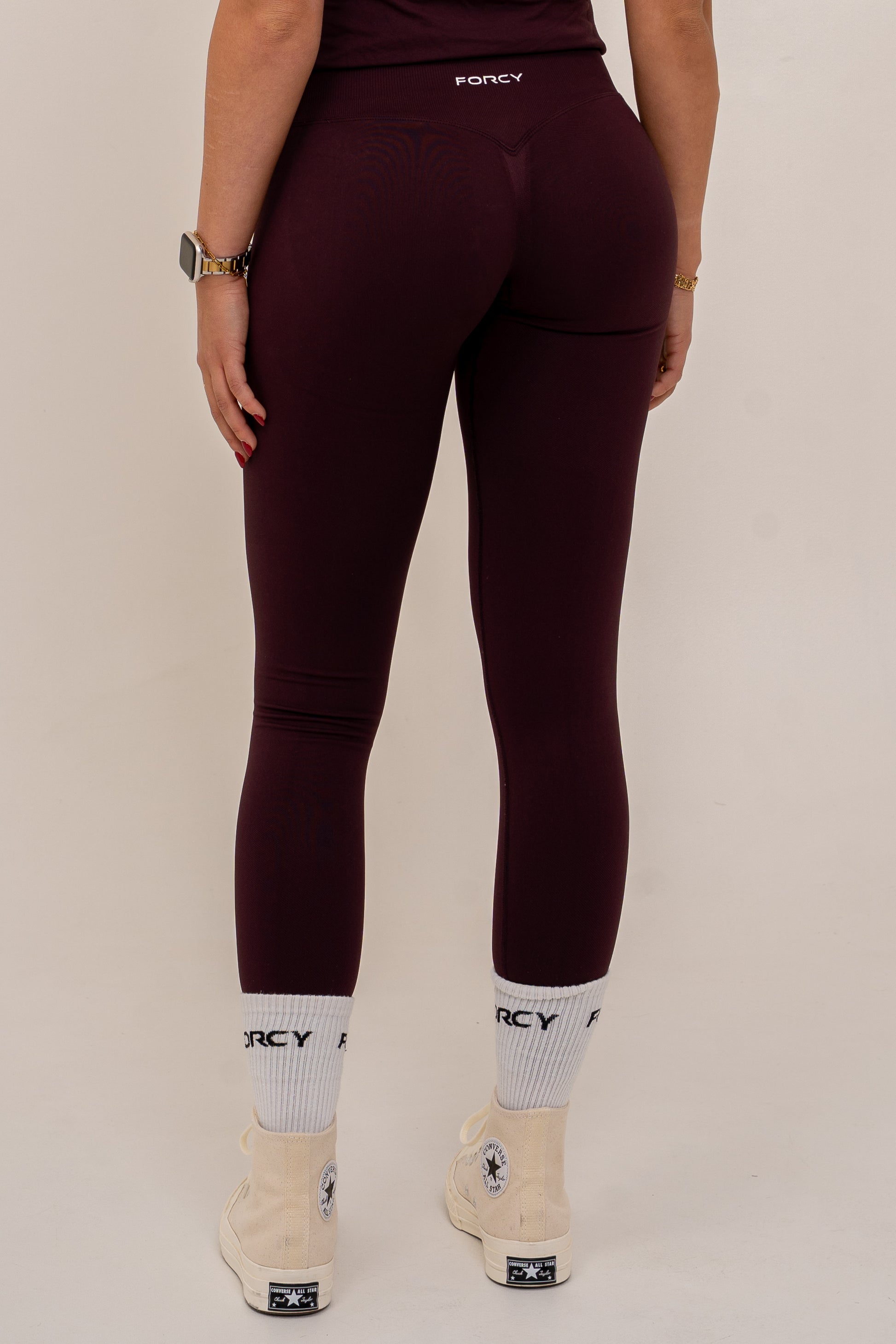 Bolt scrunch leggings - Cherry